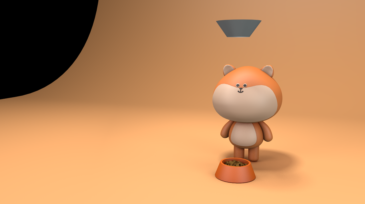 Dog awaiting his food